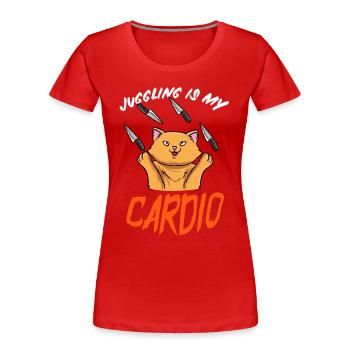 Cat juggling - Women's Premium Organic T-Shirt - red - Front - Mia (176cm)