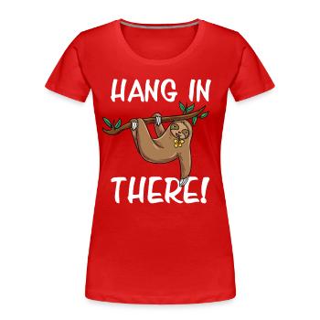 Hanging sloth - Women's Premium Organic T-Shirt - red - Front - Mia (176cm)