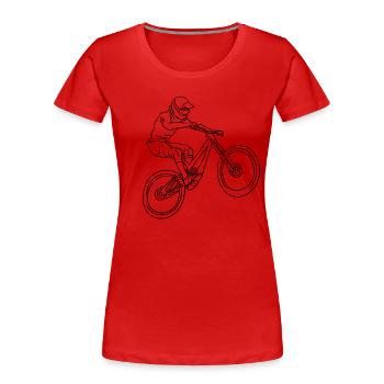 Line Art VTT - T-shirt bio Premium Femme - rouge - Devant - Mia (176cm)