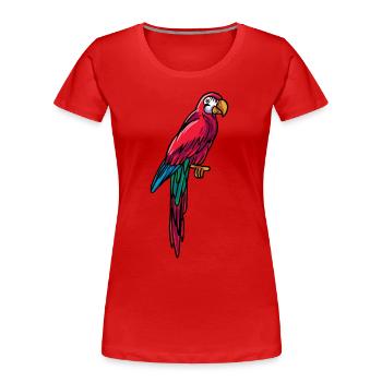 Perroquet rouge - T-shirt bio Premium Femme - rouge - Devant - Mia (176cm)