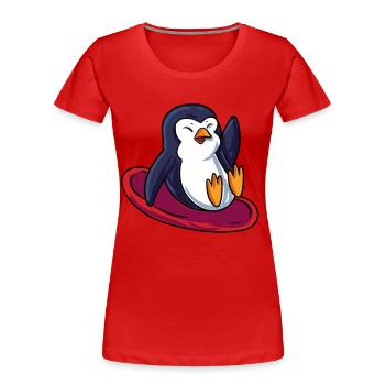 Penguin Sledge - Women's Premium Organic T-Shirt - red - Front - Mia (176cm)