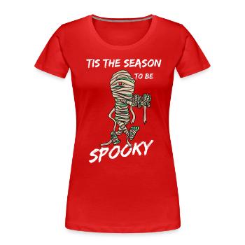 Maman Creepy - T-shirt bio Premium Femme - rouge - Devant - Mia (176cm)