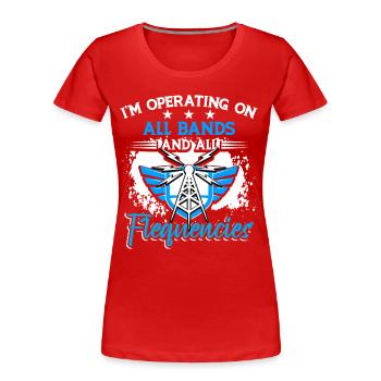 Operator Betrieb von Amateurfunkfrequenzen - Frauen Premium Bio T-Shirt - Rot - Vorne - Mia (176cm)
