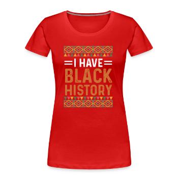 Africain Asiatique - T-shirt bio Premium Femme - rouge - Devant - Mia (176cm)