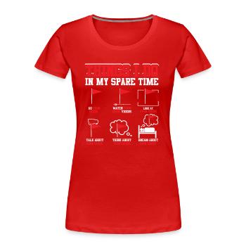Guide historique - T-shirt bio Premium Femme - rouge - Devant - Mia (176cm)