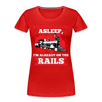 Railway Trainspotting Ingénieur ferroviaire - T-shirt bio Premium Femme - rouge - Devant - Mia (176cm)