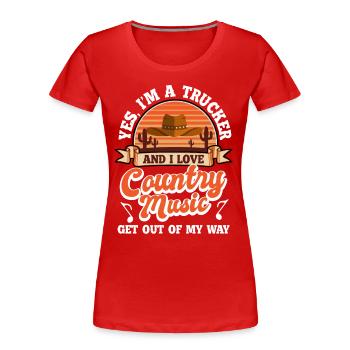 Guitar, Banjo, Western Musician, Musician - Women's Premium Organic T-Shirt - red - Front - Mia (176cm)