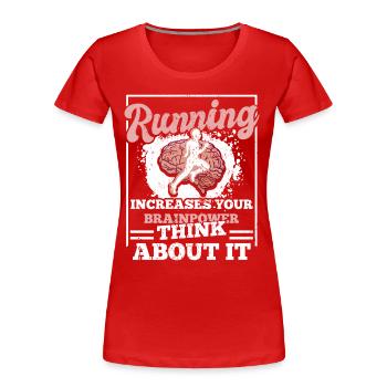 Marathon Laufausrüstung Ultramarathon Spieler - Frauen Premium Bio T-Shirt - Rot - Vorne - Mia (176cm)
