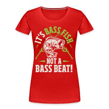 Pêche à l’achigan à petite bouche Mouche attachant Pêcheur - T-shirt bio Premium Femme - rouge - Devant - Mia (176cm)