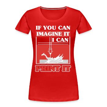 3D Scan Digital Printing Printer - Women's Premium Organic T-Shirt - red - Front - Mia (176cm)