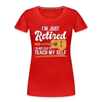 Retired Guitarist US Patriotic Guitars O - Women's Premium Organic T-Shirt - red - Front - Mia (176cm)