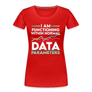 Paramètres US Flag Computer Data Scientist - T-shirt bio Premium Femme - rouge - Devant - Mia (176cm)
