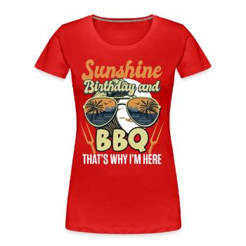 Birthday Grilling Barbeque Griller - Women's Premium Organic T-Shirt - red - Front - Mia (176cm)