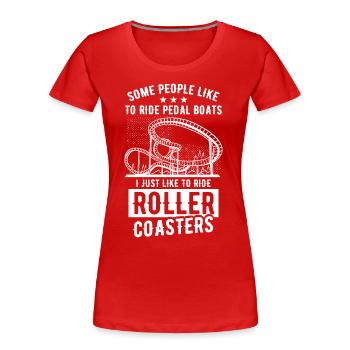 Amateurs de parcs d’attractions de montagnes russes - T-shirt bio Premium Femme - rouge - Devant - Mia (176cm)
