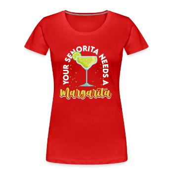 Boots Old Country Music Singer - Women's Premium Organic T-Shirt - red - Front - Mia (176cm)