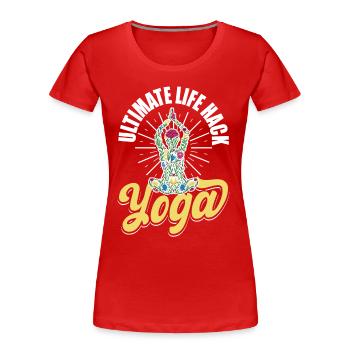 Zen Yoga Mindfulness Bouddhiste - T-shirt bio Premium Femme - rouge - Devant - Mia (176cm)