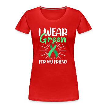 Sensibilisation à la santé mentale écologique - T-shirt bio Premium Femme - rouge - Devant - Mia (176cm)