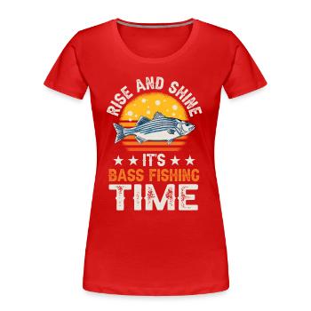 Rute Angeln Rolle Fische Fischer - Frauen Premium Bio T-Shirt - Rot - Vorne - Mia (176cm)