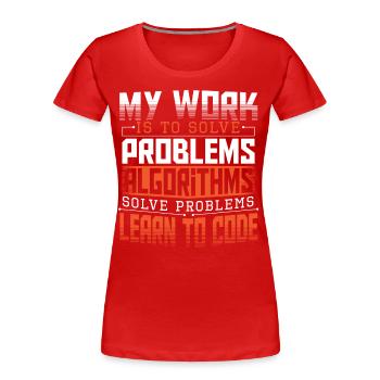 HTML Computeringenieur Hacker - Frauen Premium Bio T-Shirt - Rot - Vorne - Mia (176cm)