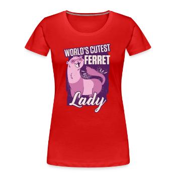 Frettchen Wiesel Haustier Geisterflüsterer - Frauen Premium Bio T-Shirt - Rot - Vorne - Mia (176cm)