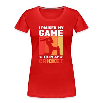Cricket Pitcher - Frauen Premium Bio T-Shirt - Rot - Vorne - Mia (176cm)