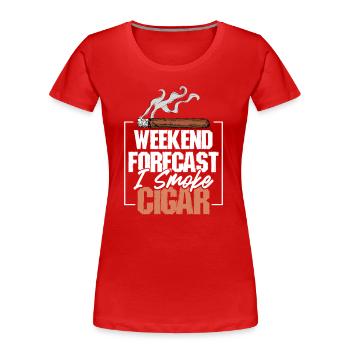 Raucher Tabak Nikotin Rauchen Zigarette Raucher - Frauen Premium Bio T-Shirt - Rot - Vorne - Mia (176cm)