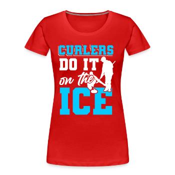 Curling Sport Curler - T-shirt bio Premium Femme - rouge - Devant - Mia (176cm)