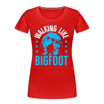 Amateurs de raquettes d’hiver - T-shirt bio Premium Femme - rouge - Devant - Mia (176cm)