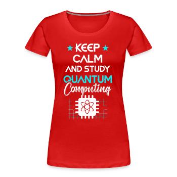 Informatique quantique Mécanique quantique - T-shirt bio Premium Femme - rouge - Devant - Mia (176cm)