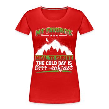 Daunen Überleben Kalte Fähigkeiten Naturliebhaber - Frauen Premium Bio T-Shirt - Rot - Vorne - Mia (176cm)