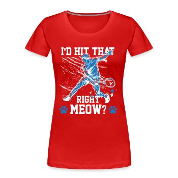 Tennis Court Kitten Pet Cat - Women's Premium Organic T-Shirt - red - Front - Mia (176cm)