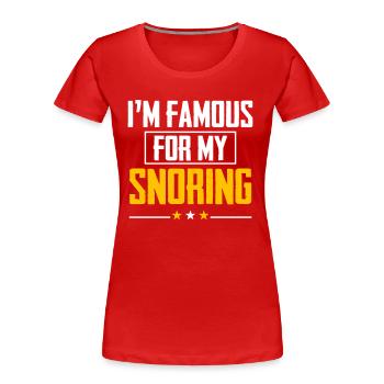 Snoring Sound Breathing Giggling Ear Nose and Throat - Women's Premium Organic T-Shirt - red - Front - Mia (176cm)