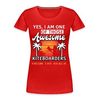 Surfen Strand Kiteboarder Kitesurfer - Frauen Premium Bio T-Shirt - Rot - Vorne - Mia (176cm)