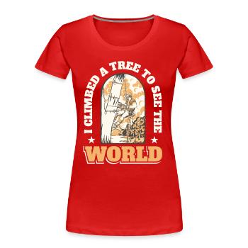 Baumpfleger Baumchirurg Holzfäller - Frauen Premium Bio T-Shirt - Rot - Vorne - Mia (176cm)