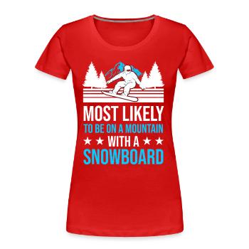 Snowboard Ski Snowboarders - T-shirt bio Premium Femme - rouge - Devant - Mia (176cm)