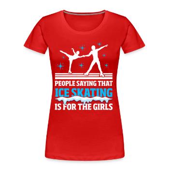Speed skating - Women's Premium Organic T-Shirt - red - Front - Mia (176cm)