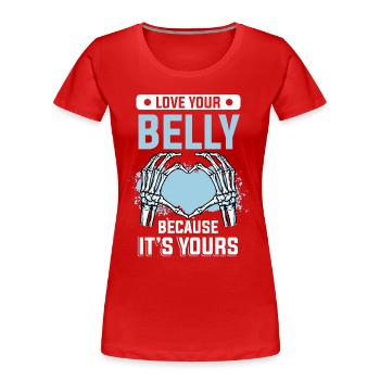 Goth Skulls Halloween - Women's Premium Organic T-Shirt - red - Front - Mia (176cm)