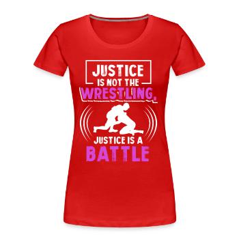 Lutte Lutteurs Combattants de lutte - T-shirt bio Premium Femme - rouge - Devant - Mia (176cm)