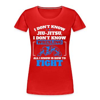 Lutte Combat de lutte - T-shirt bio Premium Femme - rouge - Devant - Mia (176cm)