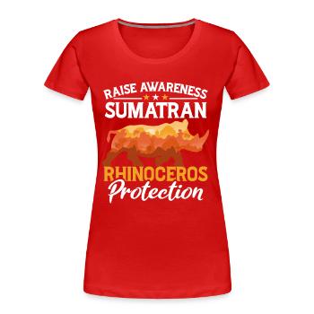 Safari Nashorn Wildtiere Zoowärter - Frauen Premium Bio T-Shirt - Rot - Vorne - Mia (176cm)