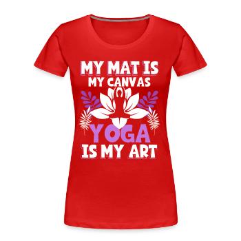 Yogini Méditation Zen Spirituel - T-shirt bio Premium Femme - rouge - Devant - Mia (176cm)