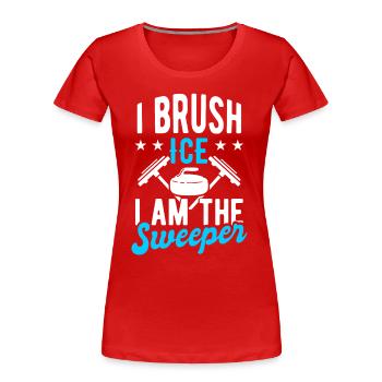 Pierre de curling Curler - T-shirt bio Premium Femme - rouge - Devant - Mia (176cm)