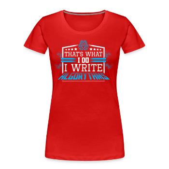 Javascript Software Entwickler Programmierer - Frauen Premium Bio T-Shirt - Rot - Vorne - Mia (176cm)