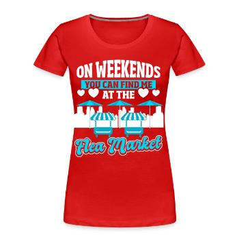 Sammlerstücke Tauschbörse Junkie Verkäufer - Frauen Premium Bio T-Shirt - Rot - Vorne - Mia (176cm)
