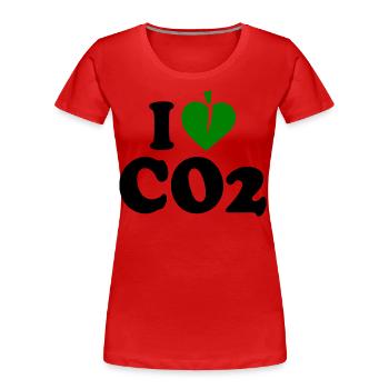 I love co2 - Women's Premium Organic T-Shirt - red - Front - Mia (176cm)
