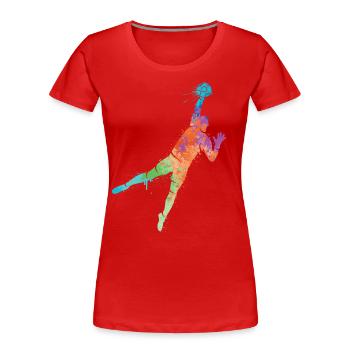 Gardien de but de football Joueur de football Gardien de but de football - T-shirt bio Premium Femme - rouge - Devant - Mia (176cm)