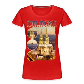 Cologne Cathedral Germany City Skyline Home Love - Women's Premium Organic T-Shirt - red - Front - Mia (176cm)