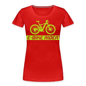E-Bike Electric-Bike E-Cyclist Bicycling Rider - Women's Premium Organic T-Shirt - red - Front - Mia (176cm)