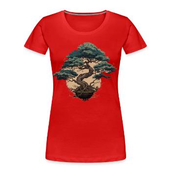 Bonsai Enigma - Women's Premium Organic T-Shirt - red - Front - Mia (176cm)