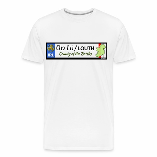 CO. LOUTH, IRELAND: licence plate tag style decal - Men's Premium Organic T-Shirt